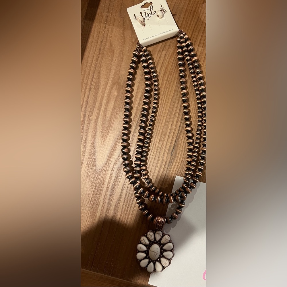 Western necklace with matching earrings